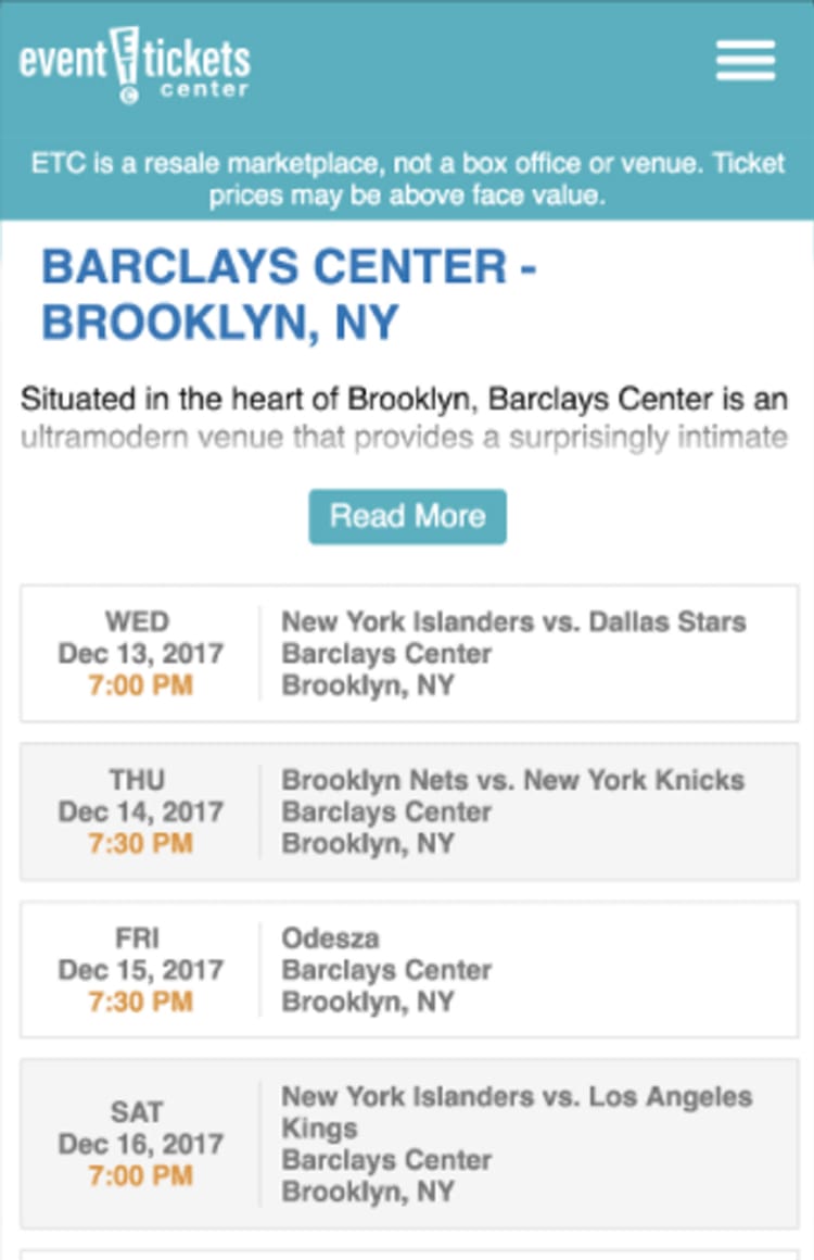 Event Ticket Center